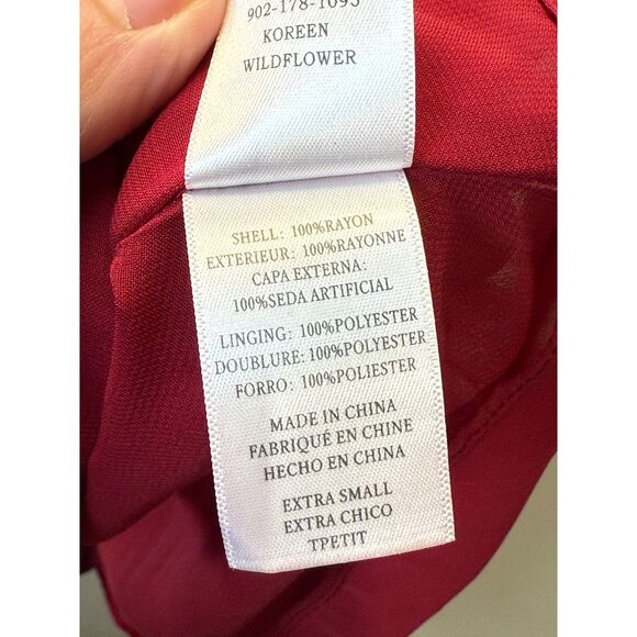 Rails Women's Size XS Red Koreen Wrap Mini Dress Floral V Neck - Picture 6 of 7